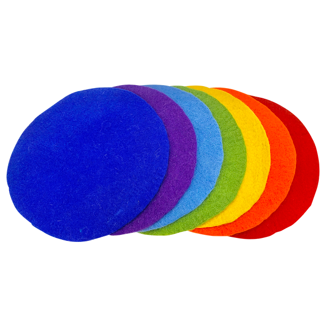 30Cm Round Mats Rainbow/7Pc