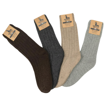 Green-Goose Alpaca Herensokken - 4 Paar - Relief - 95%