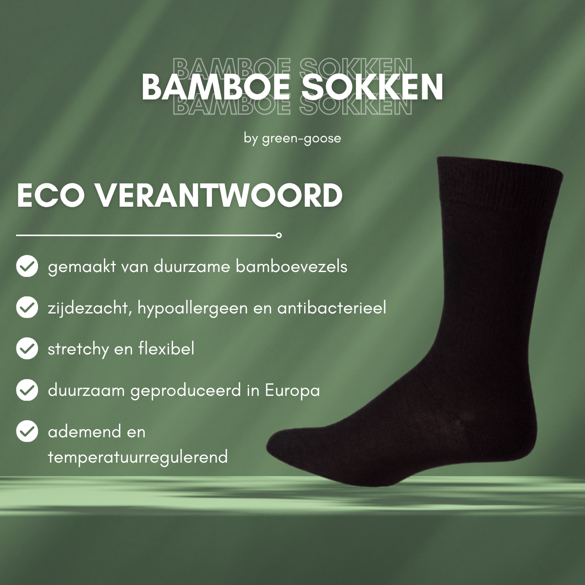 Green-Goose Bamboe Sokken - Zwart