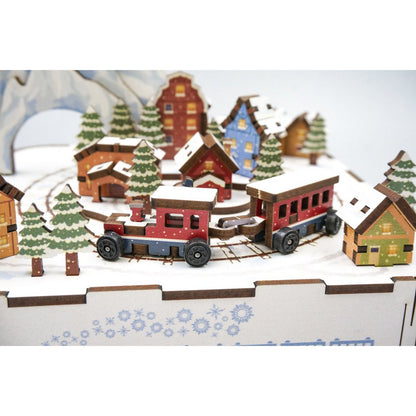 Tonecheer, Muziekdoosje, Diy 3D Houten Puzzel, Sneeuwtrein/Snow Train, Tq058, 14X14X12,2Cm