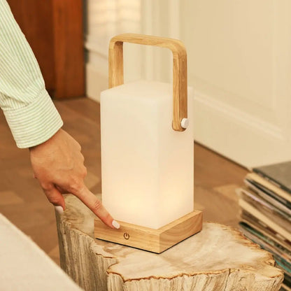 Harper Lichtbruine Houten Oplaadbare Lamp