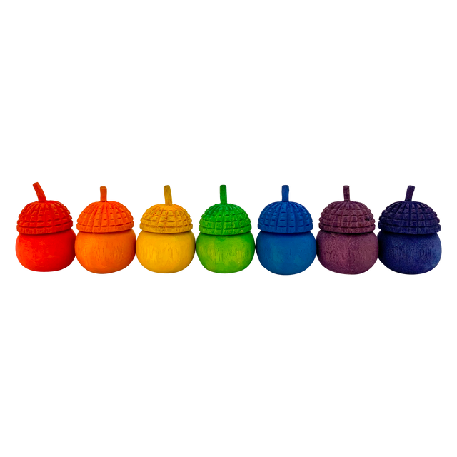 Mini Rainbow Acorn Pots/7Pc