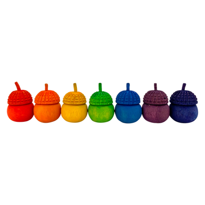 Mini Rainbow Acorn Pots/7Pc