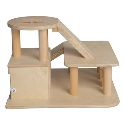Van Dijk Toys Houten Speelgoed Garage Met Helikopterdek - Naturel (Kinderopvang Kwaliteit)
