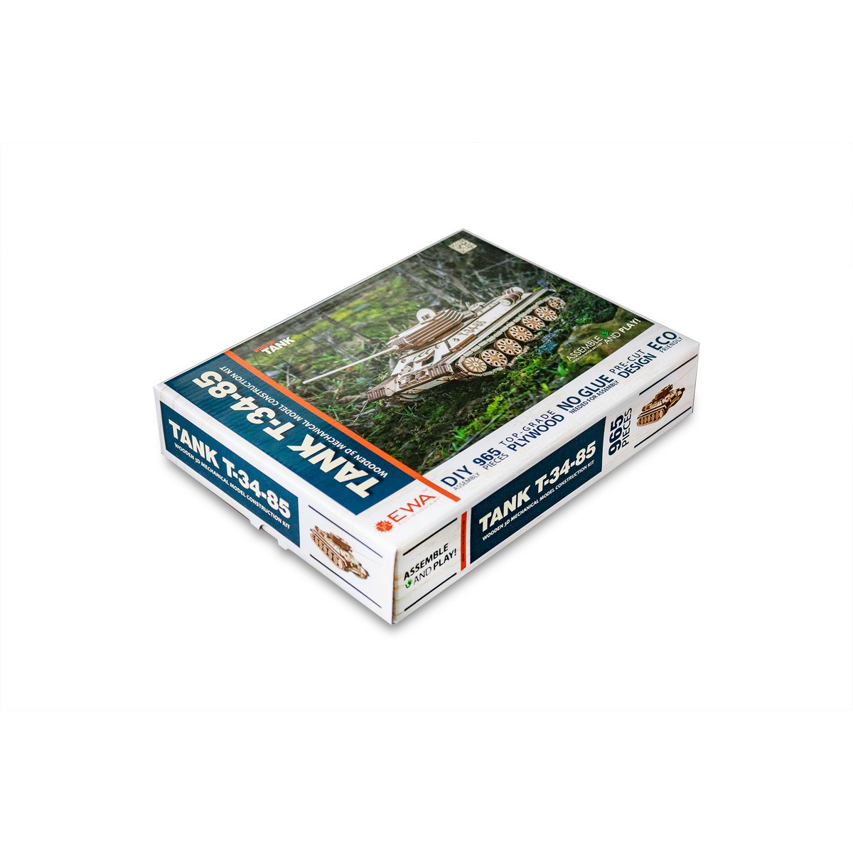Eco-Wood-Art (Ewa) 3D Mechanische Puzzel, Tank T-34, 051, 49,2X20,5X19Cm