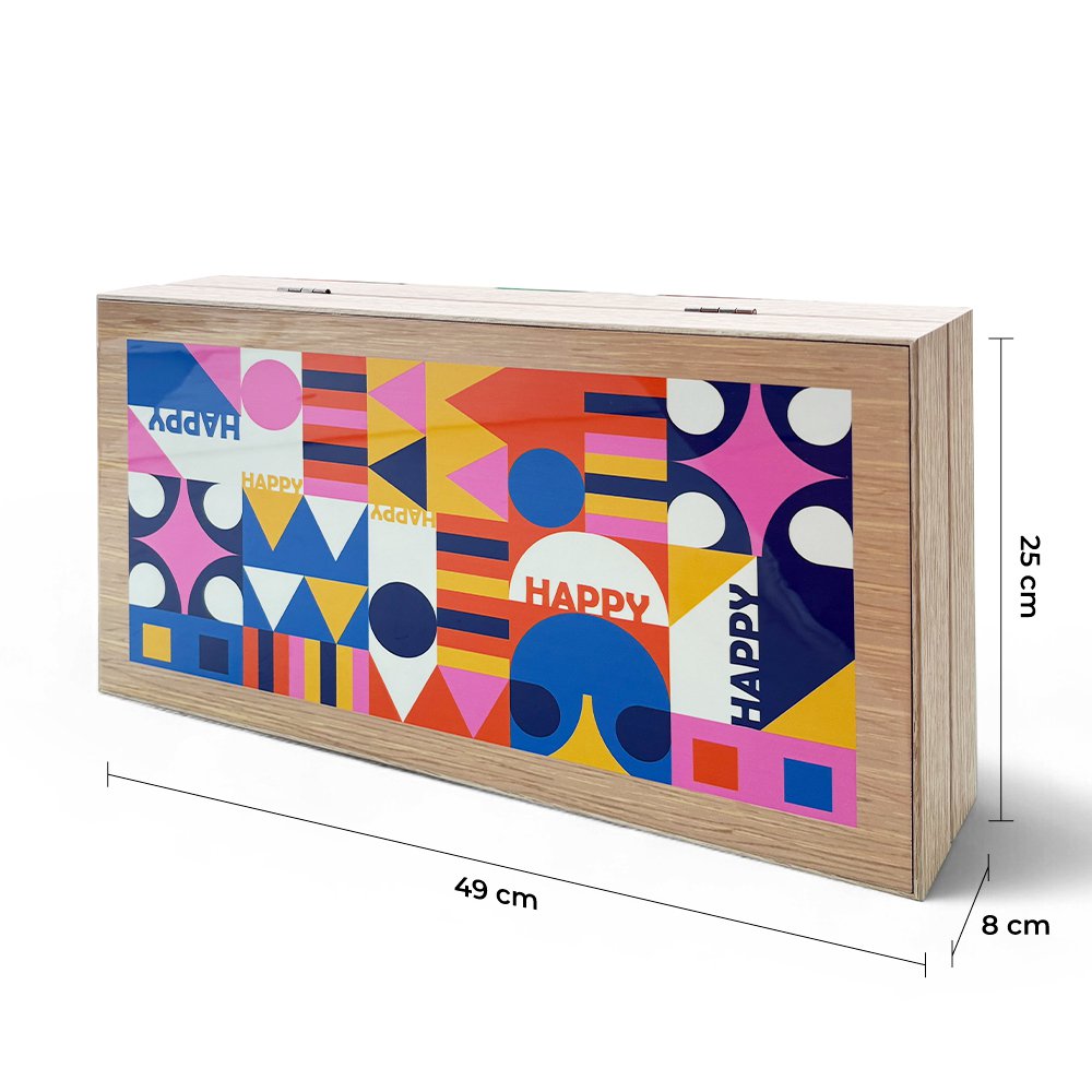 Biggdesign Happy Backgammon-Set | Magnetische Sluiting, Krasbestendig Oppervlak