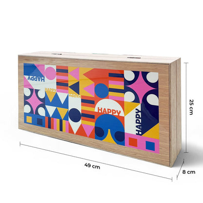 Biggdesign Happy Backgammon-Set | Magnetische Sluiting, Krasbestendig Oppervlak
