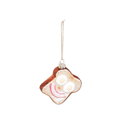 Kersthanger - Eiersandwich - Glas - 6,5X6,5X2,5Cm
