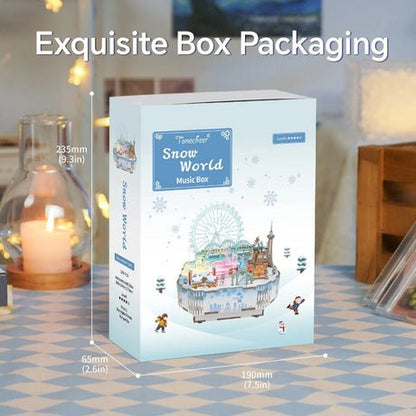 Tonecheer, Muziekdoosje, Diy 3D Houten Puzzel, Snow World, Tq071, 14X16X15,7Cm