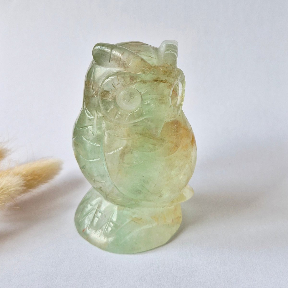 Fluoriet Uil Edelsteen Carving – 525 Gram