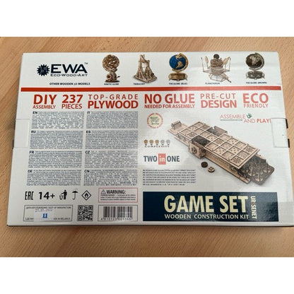 Eco Wood Art (Ewa) 2 In 1 Bordspel, Senet En Ur, 1355, 34,5X14X6Cm