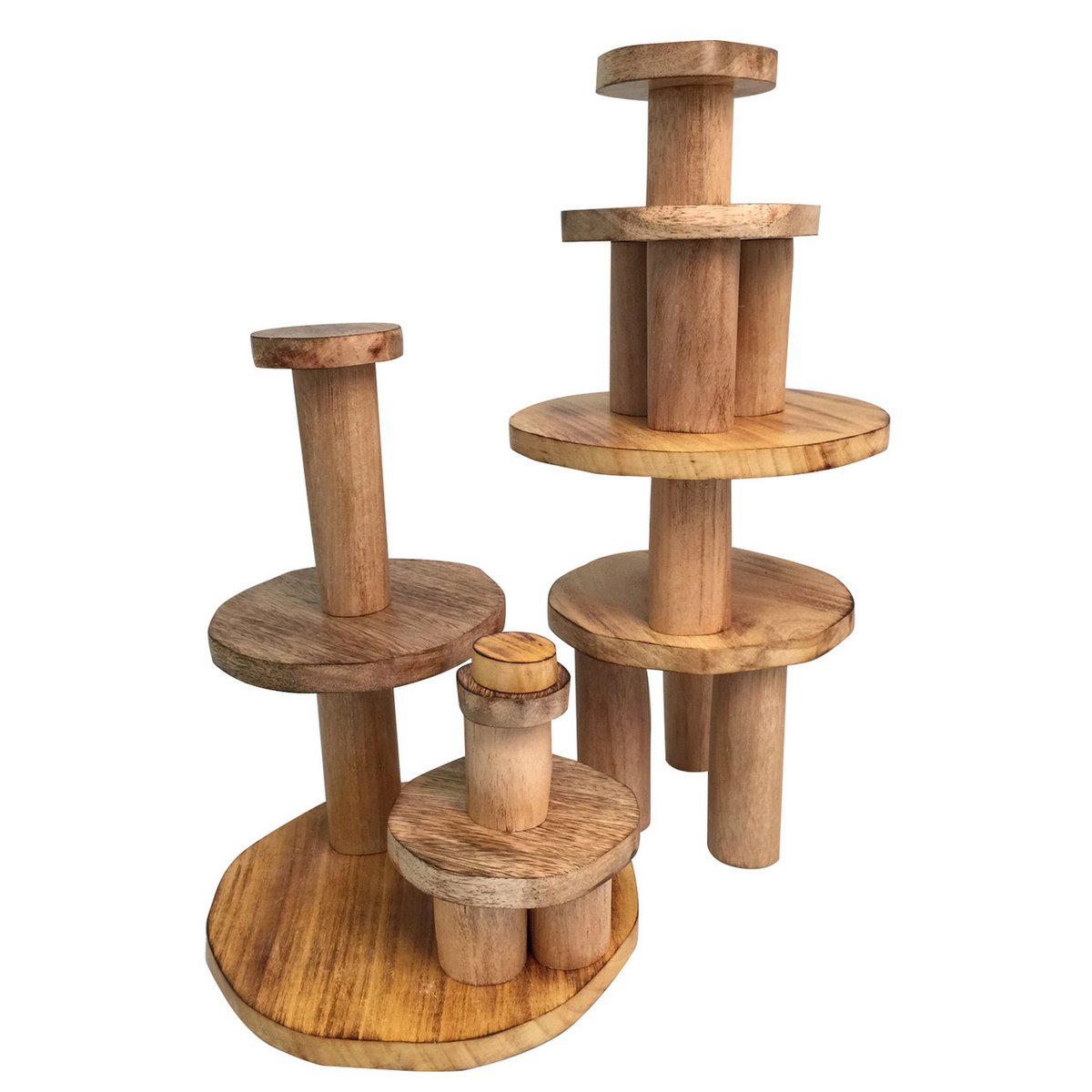Wood Stacking Pyramid/9Pc