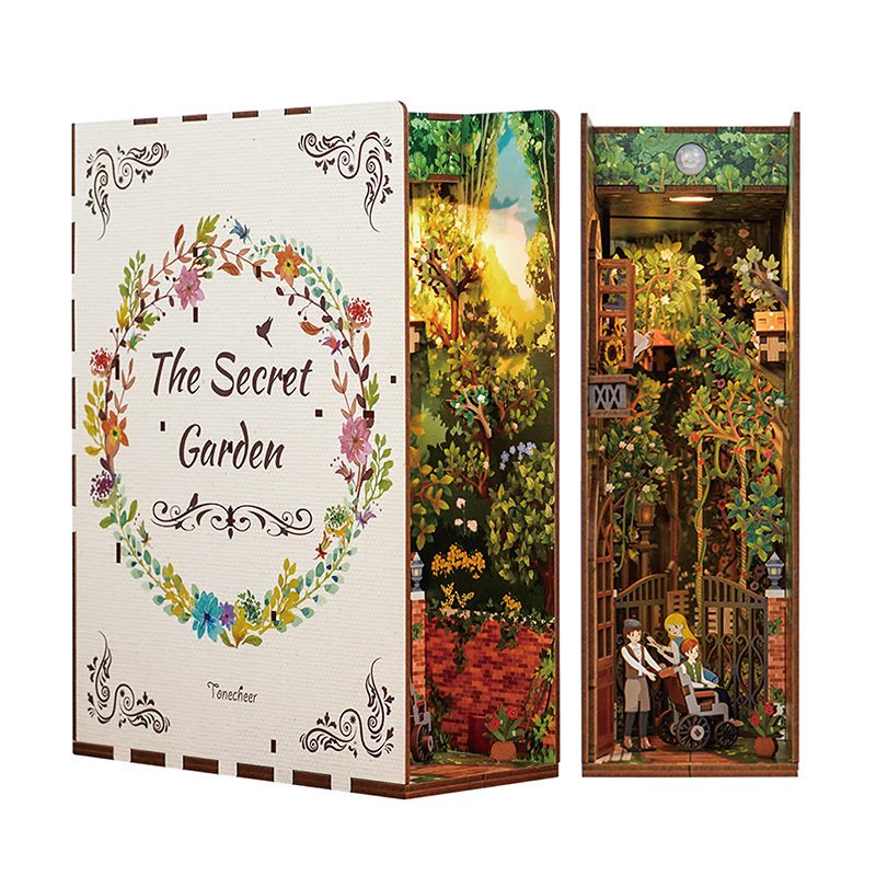 Tonecheer, Diy Book Nook, The Secret Garden Bookend, Tq122, 18,2X8X24,5Cm