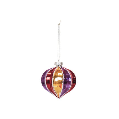 Ornament - Kerstbal - Glas - Meerkleurig - 8X8Cm