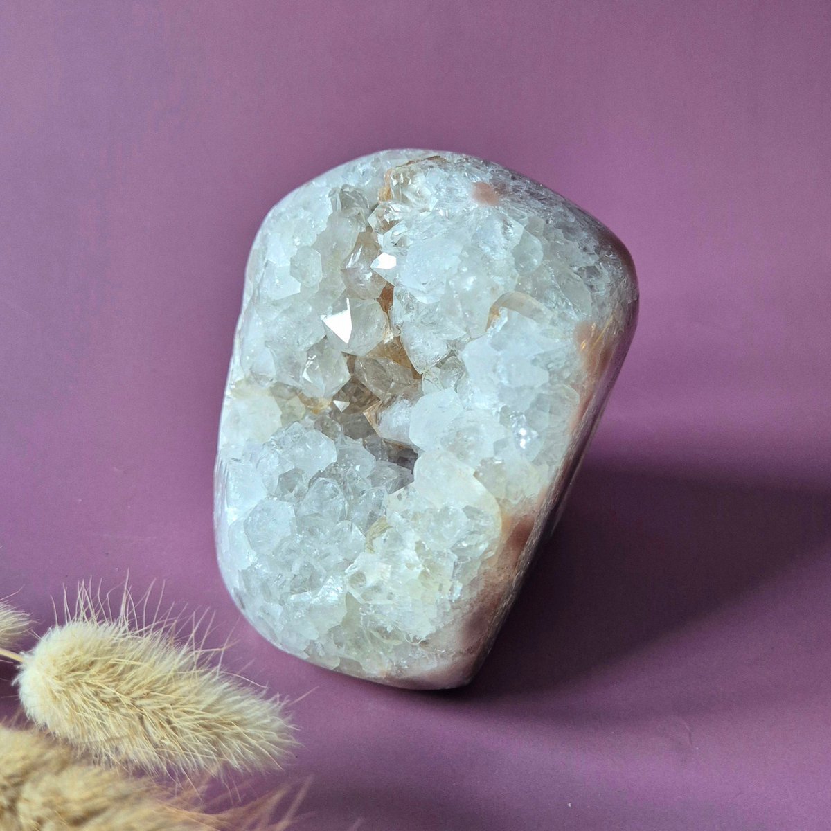 Xl Edelsteen Druzy Pink Amethist Geode Freeform Van 1103 Gram Statement Piece