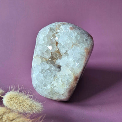 Xl Edelsteen Druzy Pink Amethist Geode Freeform Van 1103 Gram Statement Piece