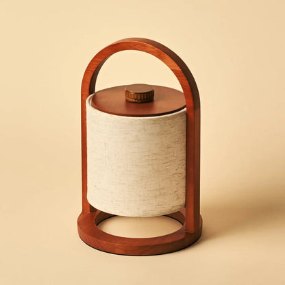 Rivierkastanjebruine Houten Oplaadbare Lamp