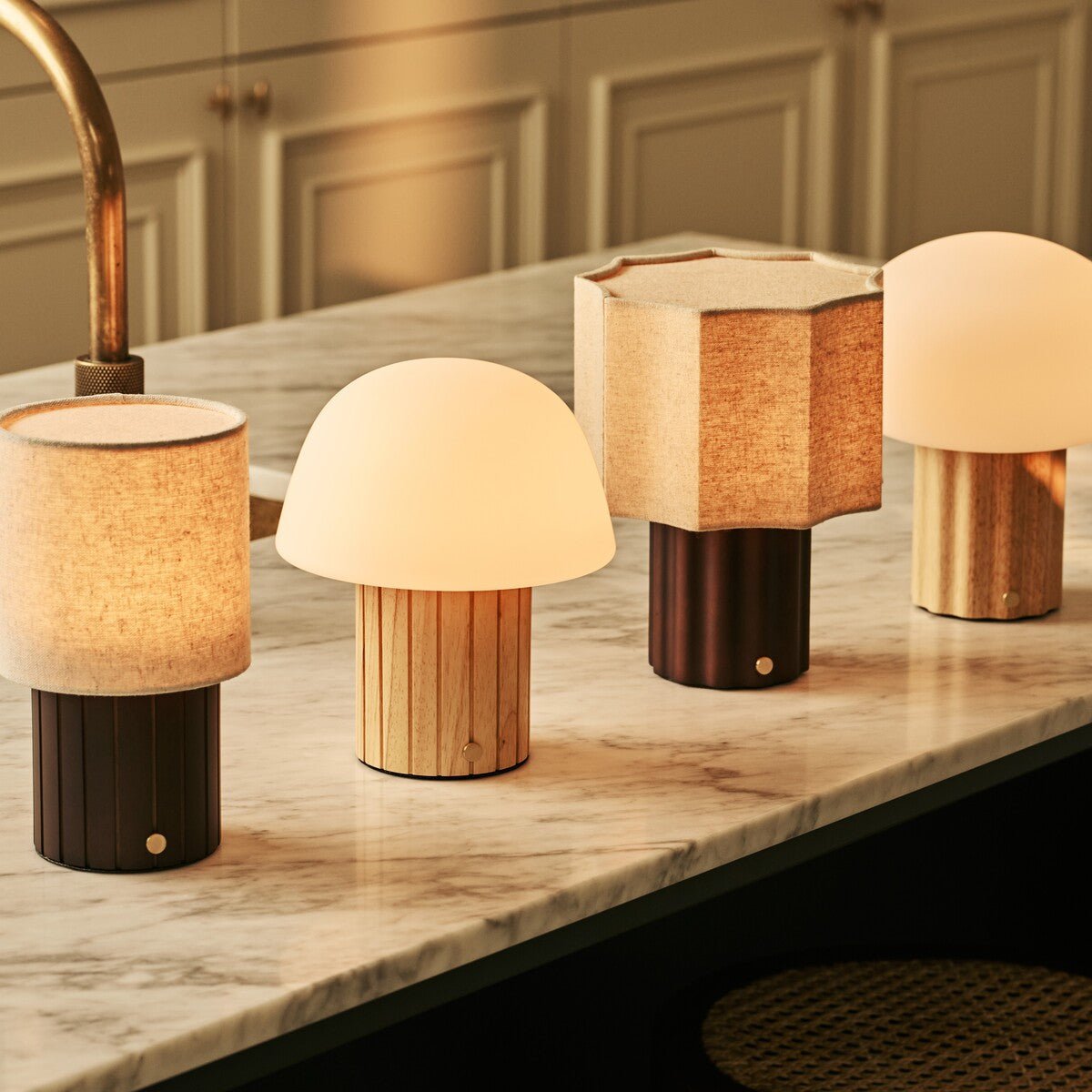 Javi Lichtbruine Oplaadbare Tafellamp