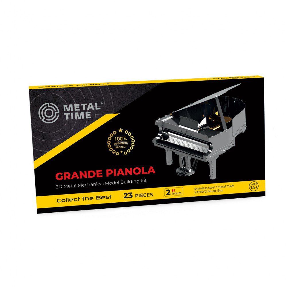 3D Metalen Bouwpakket, Muziekdoos Grande Pionola, Metal Time, Mt011, 15X12X13,4Cm
