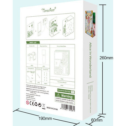 Tonecheer, Diy Book Nook, Alice In Wonderland Bookend, Tq128, 18X8X24,5Cm