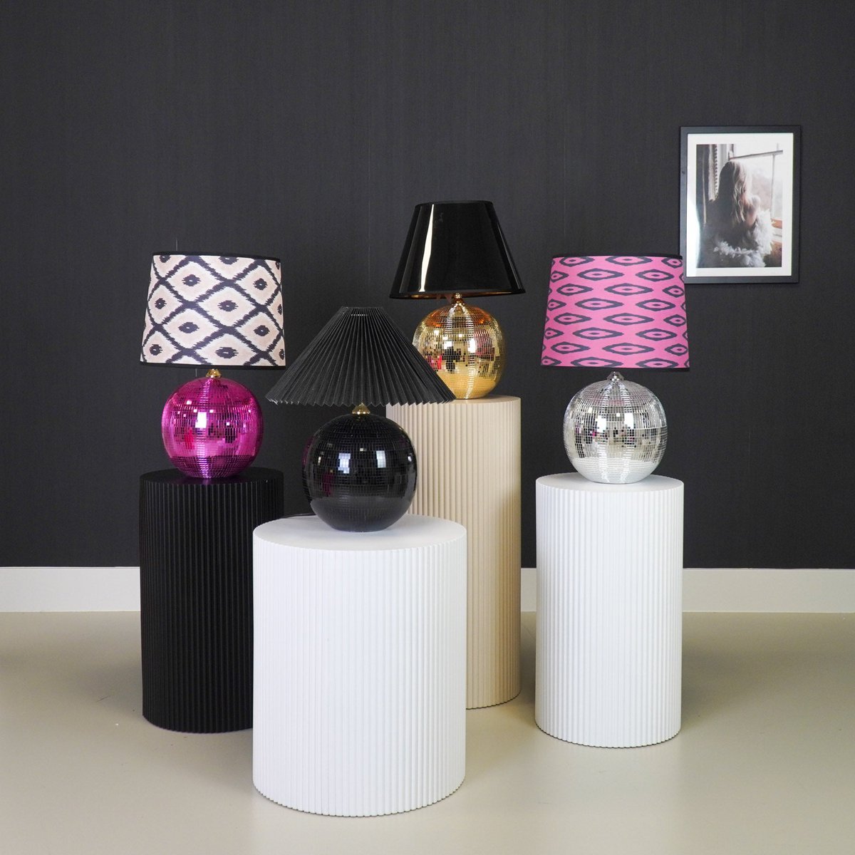Lamp - Tak Lamp Disco Ball - Glas - Zilver - 20X20X20Cm