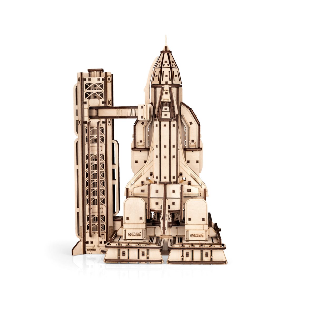 Eco Wood Art (Ewa) Diy 3D Mechanische Houten Puzzel, Space Shuttle, 4554, 33,5X22,3X17,0