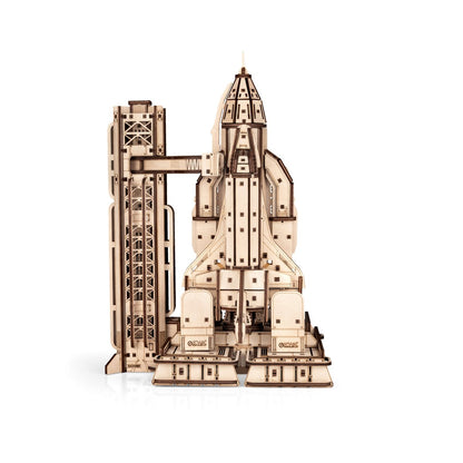 Eco Wood Art (Ewa) Diy 3D Mechanische Houten Puzzel, Space Shuttle, 4554, 33,5X22,3X17,0