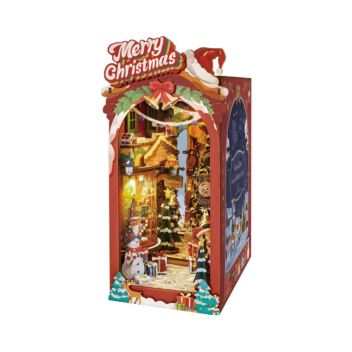Robotime, Diy Book Nook Boekensteun Christmas Street, Tgc06, 19X12,6X25,5Cm