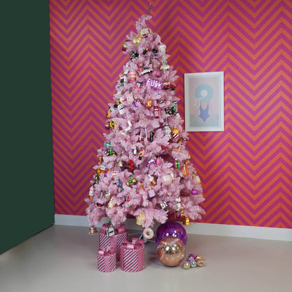 Led Kerstcadeau - S3 - Polysterene - Roze/Wit - 15/20/25Cm