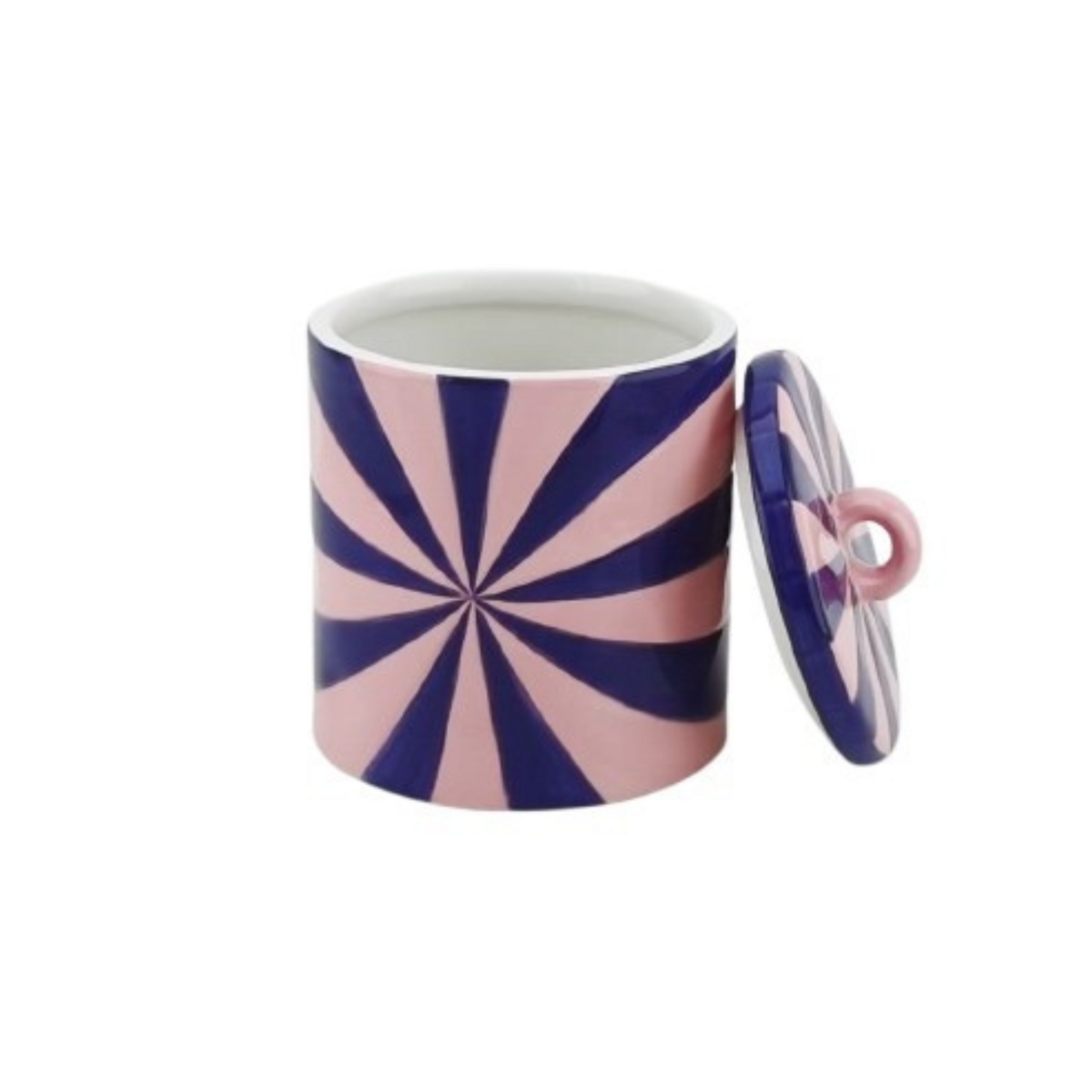 Voorraadpotje - Swirl - Roze/Blauw - 11X11X14,5Cm