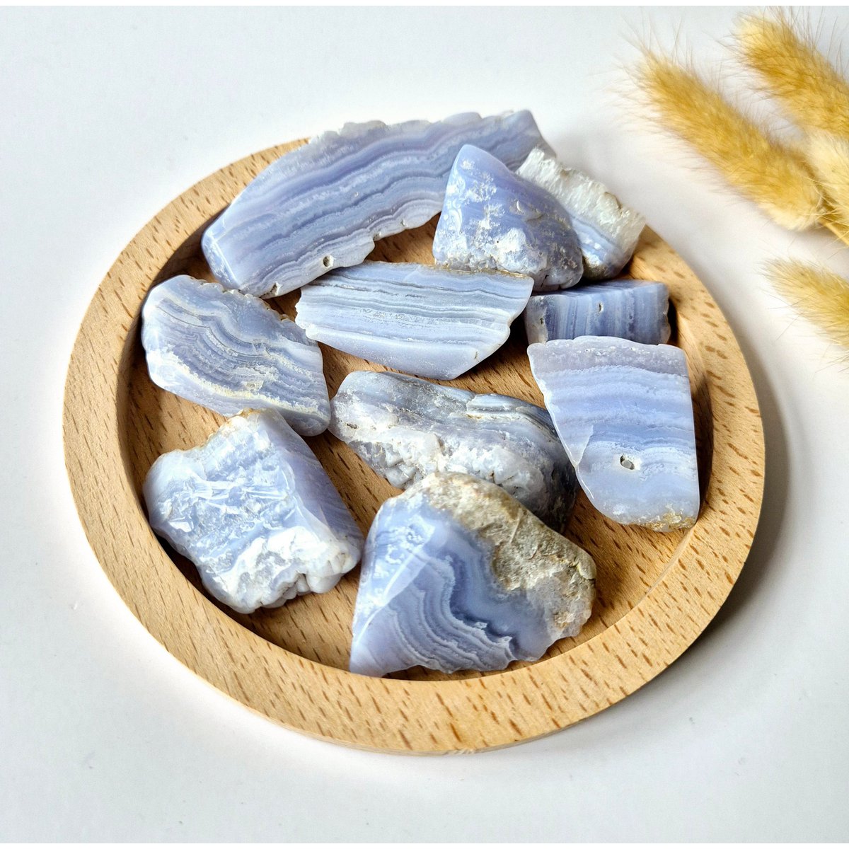 Edelsteen Druzy Blue Lace Agate Gepolijste Stukken (Per 100 Gram) Unieke Brokjes