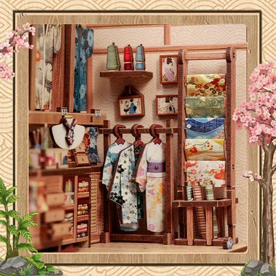 Cutebee, 3D Diy Huisje, Sakura O Kimono Shop, Cwgc223, 14X13X19Cm