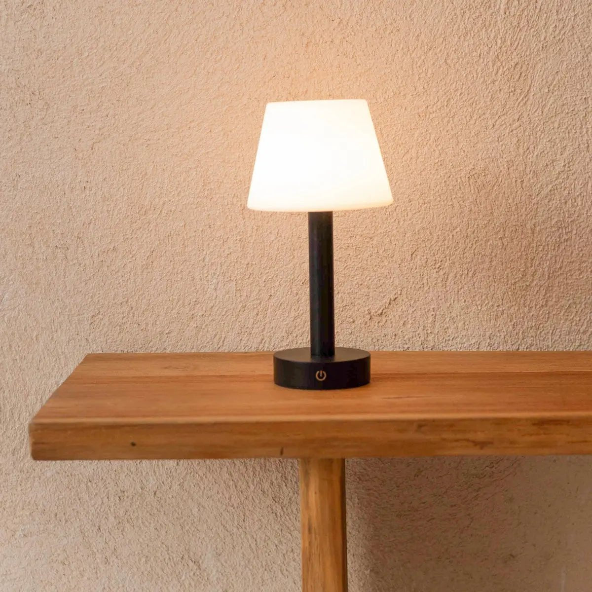 Zoë Zwarte Houten Oplaadbare Tafellamp