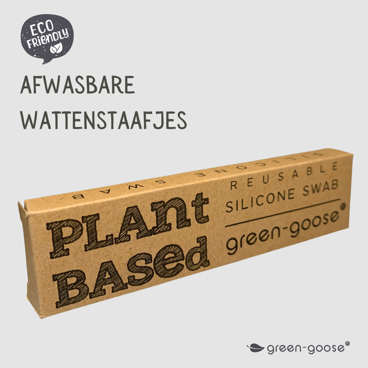 Green-Goose Herbuikbaar Bio-Based Wattenstaafje En Make-Up Applicator - Groen