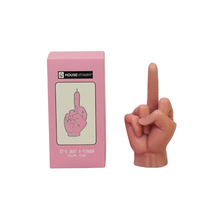 Candle -Middle -Vinger - Wax - Roze - 310 Gram - 10X9X17Cm