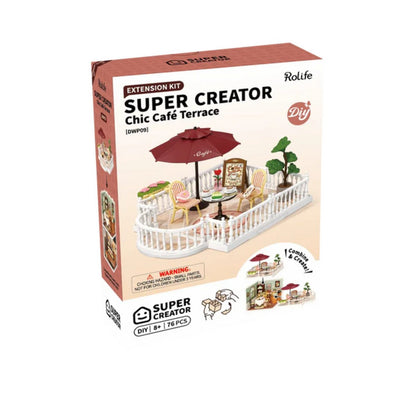 Robotime, Super Creator, Chic Café Terrace Dwp09, 18 X 12,3 X 16,3Cm