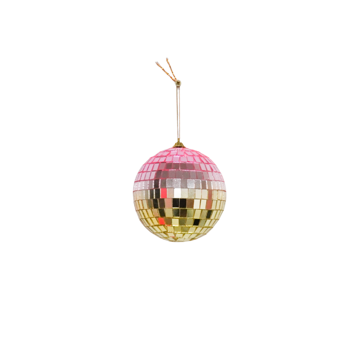 Kerstdecoratie - Kersthanger - Discobal - Foam - Roze/Goud - 10X10X10Cm