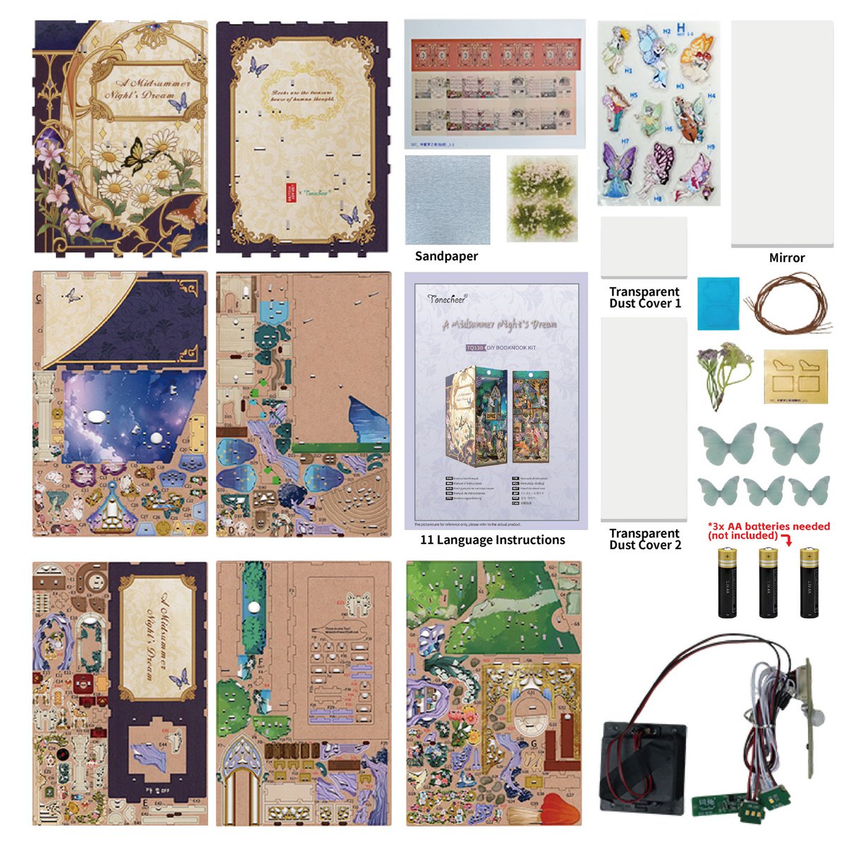 Tonecheer, Diy Book Nook, A Midsummer Night's Dream Inclusief Dust-Cover, Tq130, 24,5X18X10Cm
