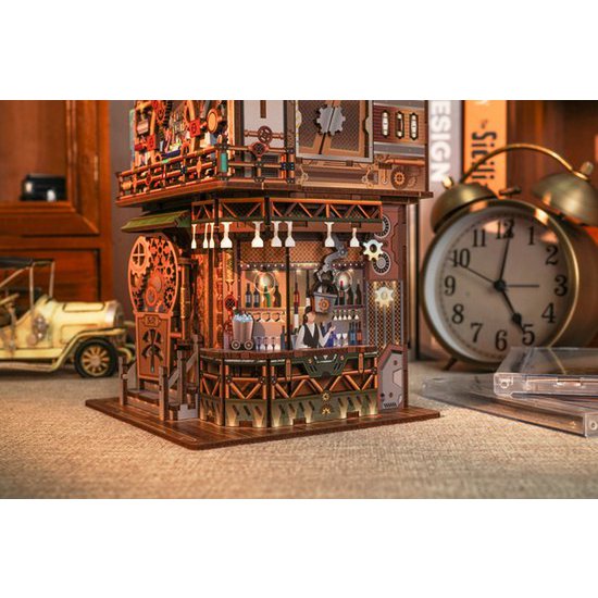 Tonecheer, Diy 3D Houten Puzzel Desk Bin, Punk Bar, Tq183,15X14X25Cm