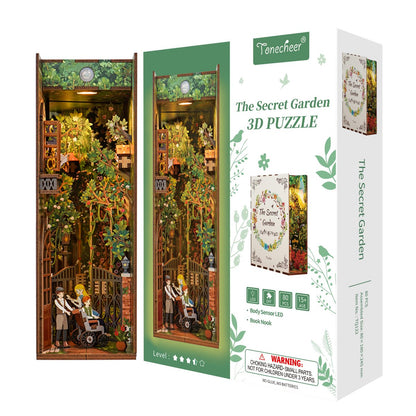 Tonecheer, Diy Book Nook, The Secret Garden Bookend, Tq122, 18,2X8X24,5Cm