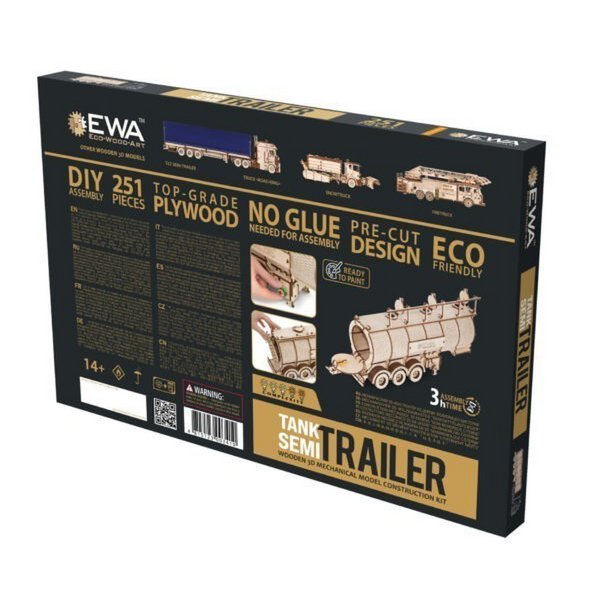 Eco Wood Art (Ewa) 3D Houten Puzzel Tank Semitrailer For Truck Road King, 3410, 39,7X10,8X20Cm