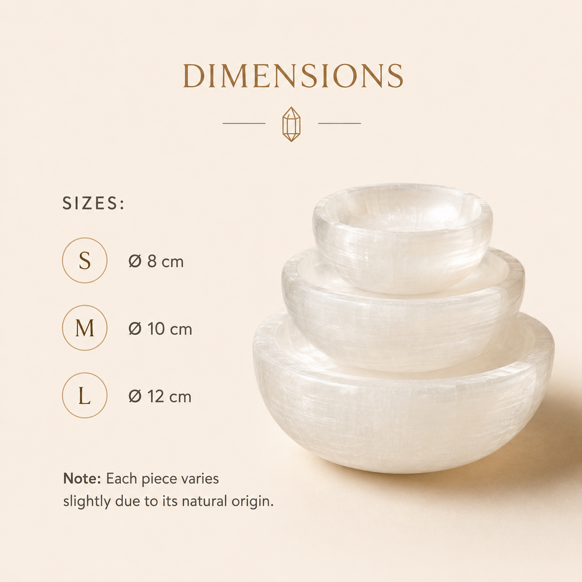 Selenite Kom Wit