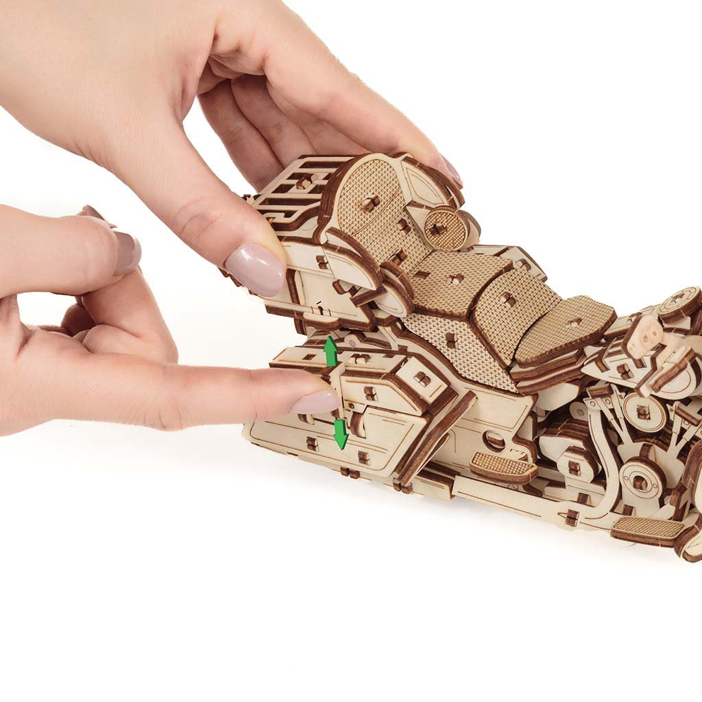Eco Wood Art (Ewa) 3D Mechanische Houten Puzzel Bike, 3007, 22,6X8,4X12,3Cm