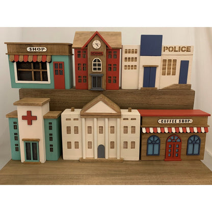 Town Buildings Set/6Pc