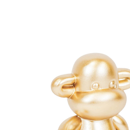 Ornament - Aap -Beeldje 'De Legende'- Polyresin - Goud - 20,5X13,5X35Cm