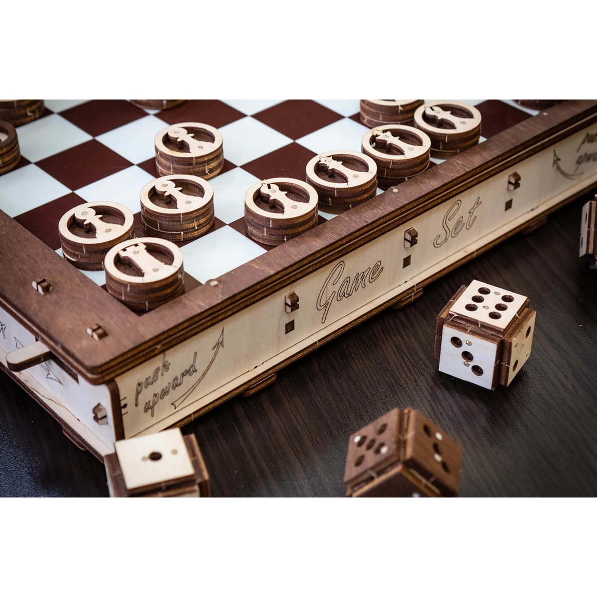 Eco Wood Art (Ewa) Gameset, Schaak En Damset, 0587, 25X28,5X4,2 Cm