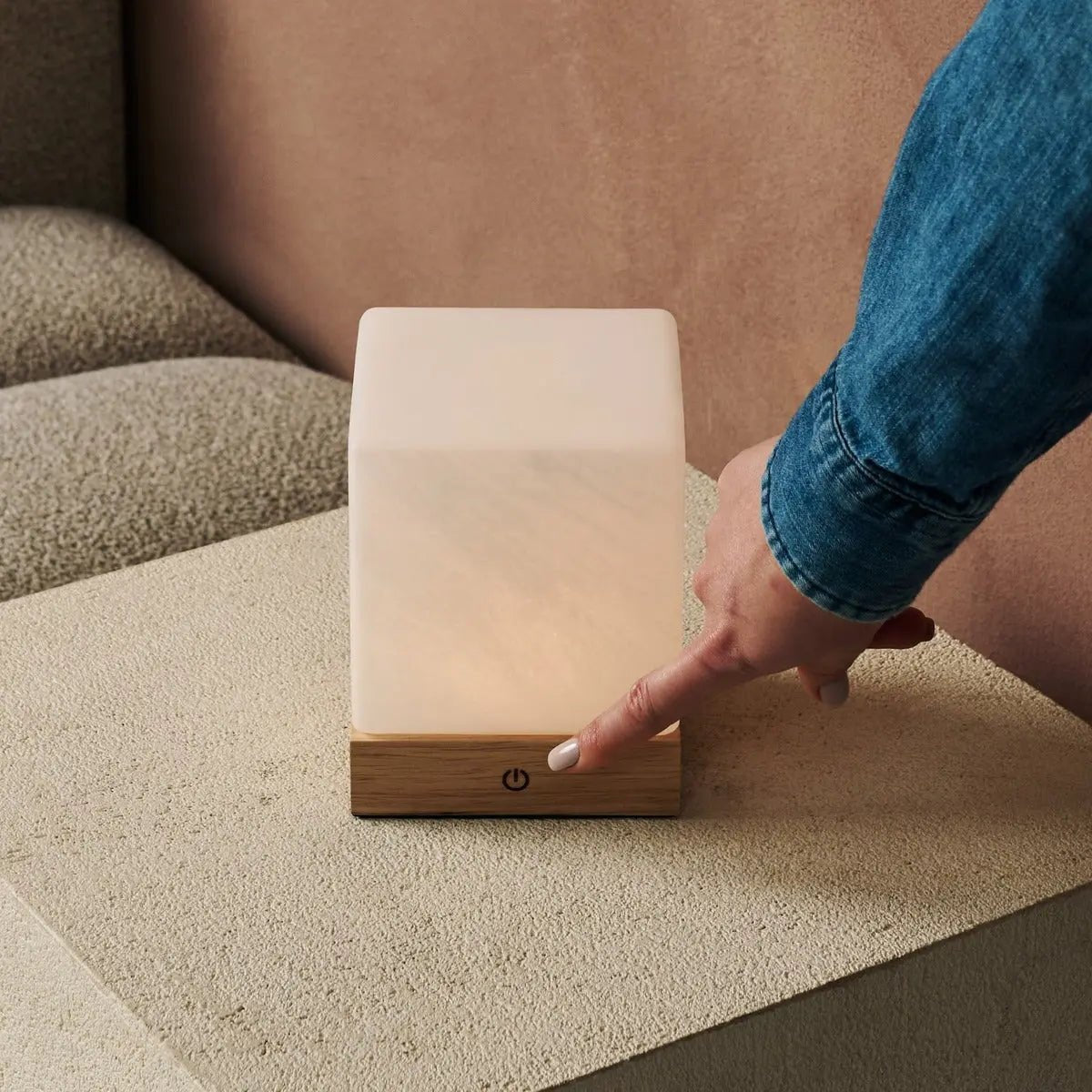 Yce Lichtbruine Oplaadbare Houten Lamp