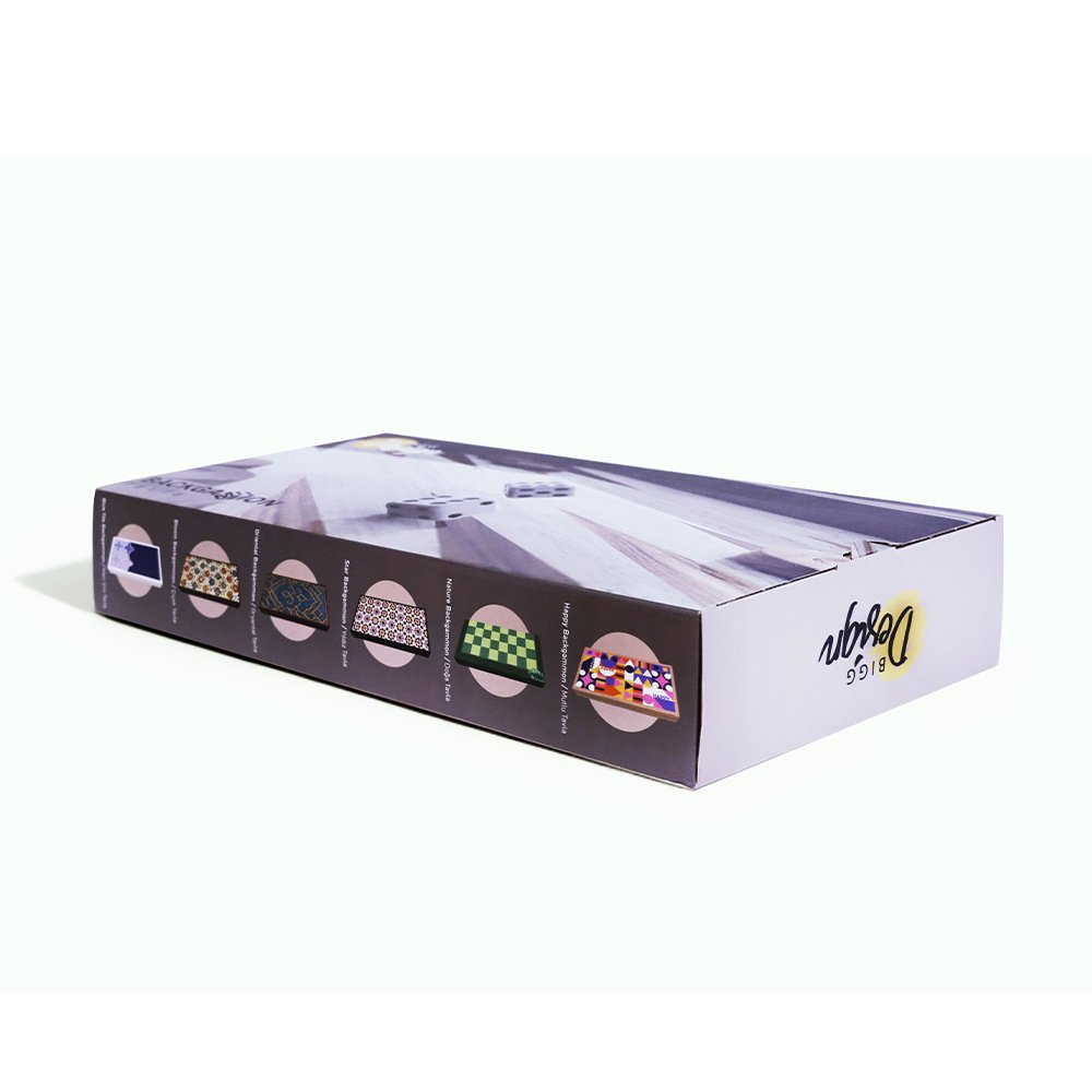 Biggdesign Happy Backgammon-Set | Magnetische Sluiting, Krasbestendig Oppervlak