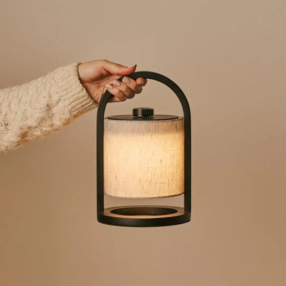 River Zwart En Grijze Houten Oplaadbare Lamp