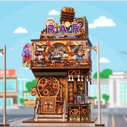 Tonecheer, Diy 3D Houten Puzzel Desk Bin, Punk Bar, Tq183,15X14X25Cm